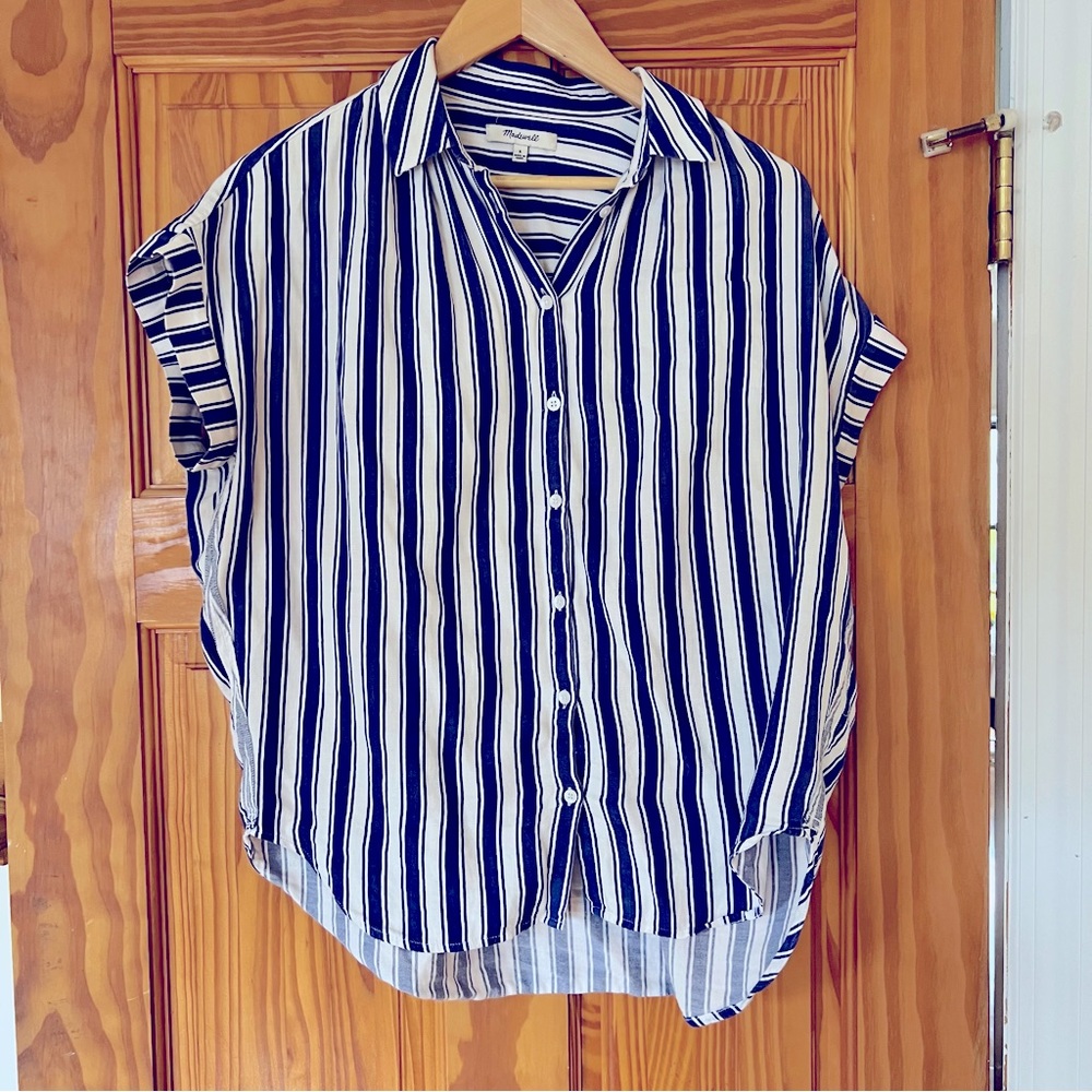 Madewell Striped Button Down Blouse in Shea Stripe | SIZE SMALL